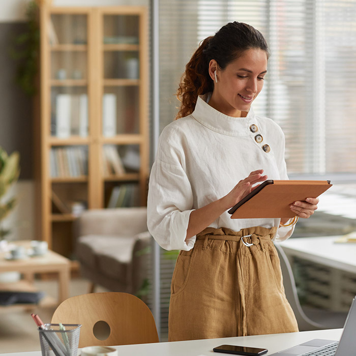 Modern Businesswoman Using Tablet